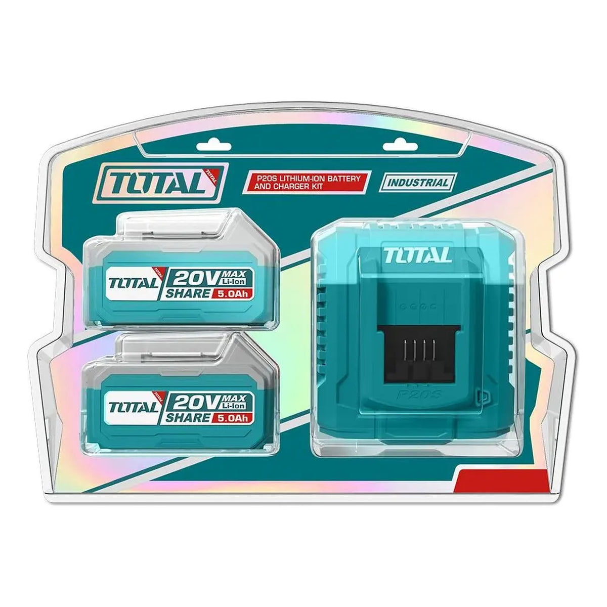 2 Baterias y Cargador 20V 4.0 Ah INDUSTRIAL TOTAL TFBCPK2513-4