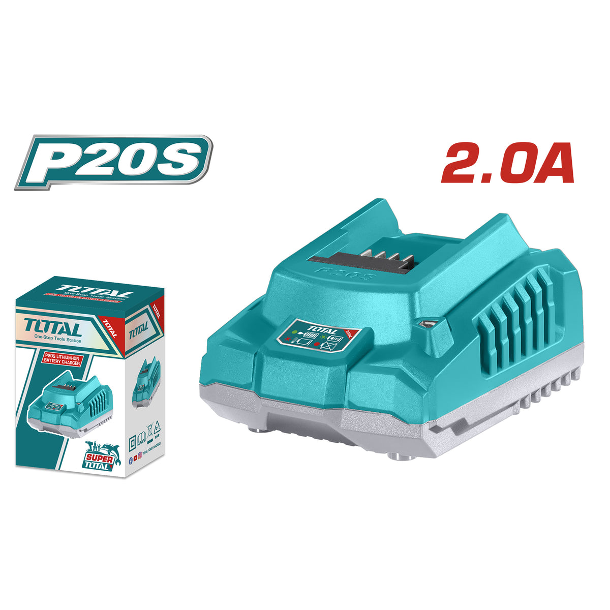 Cargador de Bateria 20V 2.0 Ah INDUSTRIAL TOTAL TFCLI2001-4