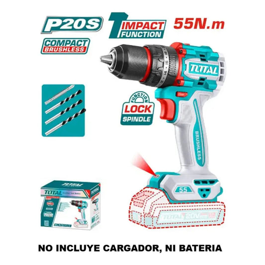Taladro Percutor Atornillador Total Tidli205581 Turquesa 20v