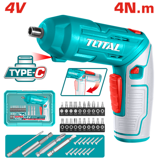 Atornillador 4V + 24 Accesorios TOTAL TSDLI04425