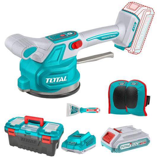 Ventosa Vibradora para Baldosas 20V TOTAL TTVLI20018-4 (CAJA PLASTICA, CARGADOR, Y BATERIA)
