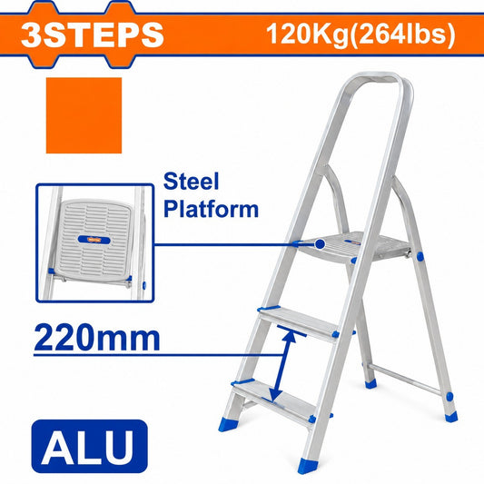 ESCALERA DE ACERO Y ALUMINIO 3 ESCALONES WLD3H03