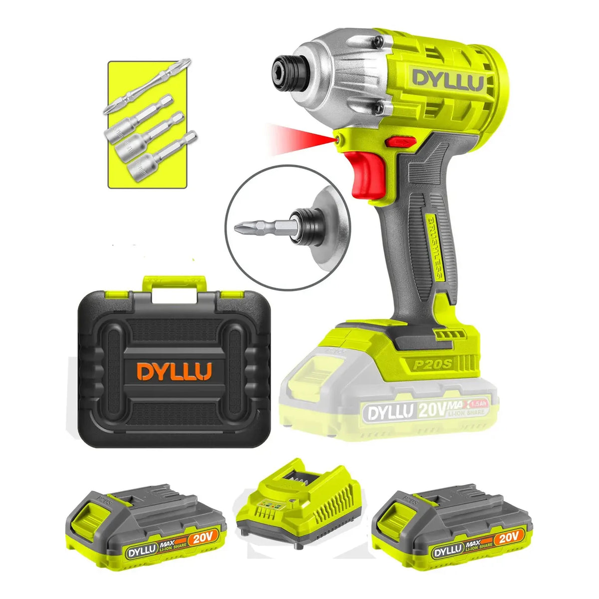 Atornillador de Impacto 170 Nm 20V DYLLU DTCD2512 MALETIN