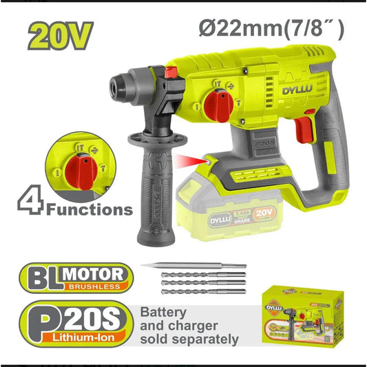 Rotomartillo SDS PLUS BL 22mm 20V DYLLU DTLM15220