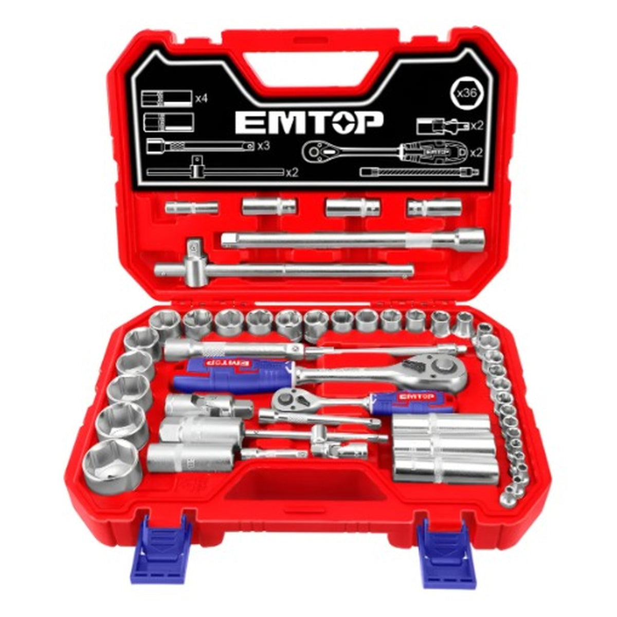 SET DE TUBOS Y CRIQUE 1/4'' y 1/2'' 51 PZS ESKT42511
