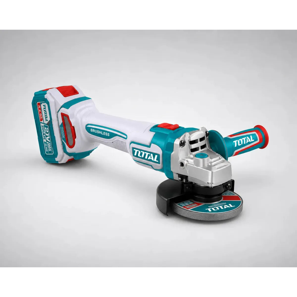 Amoladora Angular 20V BL 1000W 115mm INDUSTRIAL TOTAL TAGLI271532-4 (MALETIN, CARGADOR, Y 2 BATERIAS 4Ah)