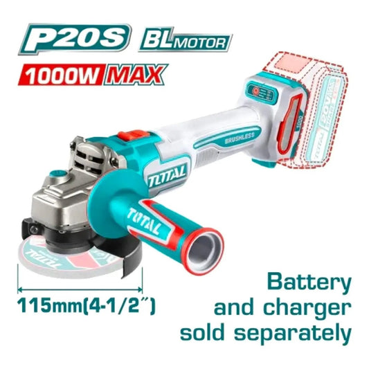 Amoladora Angular 20V BL 1000W 115mm INDUSTRIAL TOTAL TAGLI27153