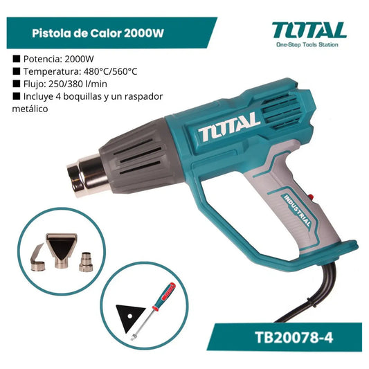 Pistola de Calor 2000 w INDUSTRIAL TOTAL TB20078-4