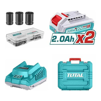 Kit taladro percutor + llave de impacto Total TCKLI20275-4