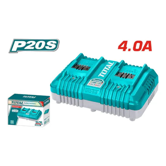 Cargador de Bateria Doble 20V 4.0 Ah INDUSTRIAL TOTAL TCLI2034-4