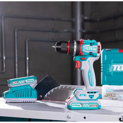Taladro 20V BL 2000rpm 66Nm INDUSTRIAL TOTAL TDLI20668-4 (MALETIN, CARGADOR, Y 2 BATERIAS 2Ah)