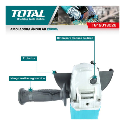 Amoladora Angular 2000W 180mm INDUSTRIAL TOTAL TG12018026-4