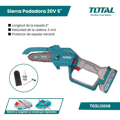 Sierra Podadora 20V 5" TOTAL TGSLI2058