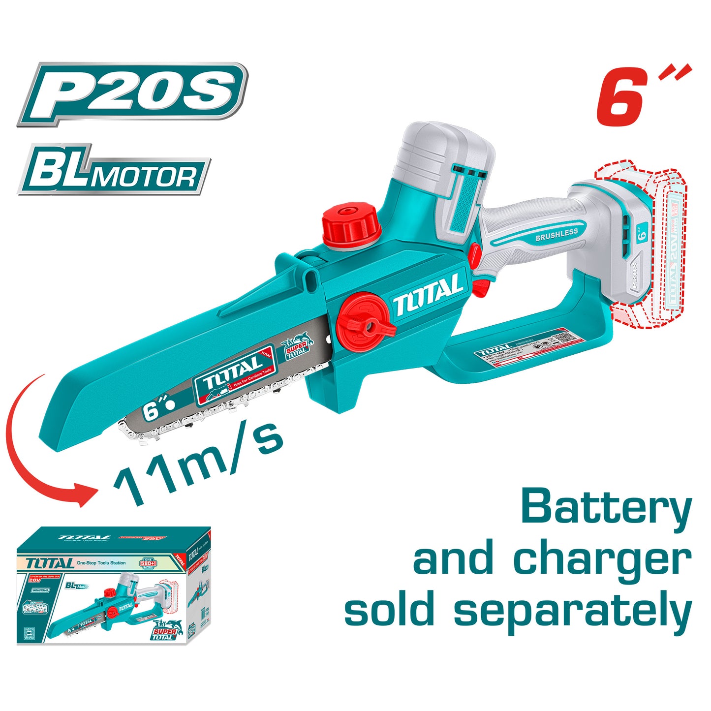Sierra Podadora 20V BL 6" INDUSTRIAL TOTAL TGSLI2066