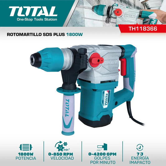 Rotomartillo SDS PLUS 1800W INDUSTRIAL TOTAL TH118366-4