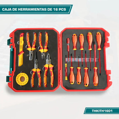 Caja de Herramientas Aisladas de 16 Pcs INDUSTRIAL TOTAL THKITH1601