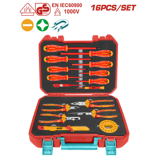 Caja de Herramientas Aisladas de 16 Pcs INDUSTRIAL TOTAL THKITH1601