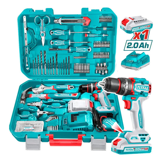 Kit Taladro 20V + 165 Accesorios TOTAL THKTHP11652-4