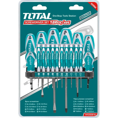 Set de 18 destornilladores TOTAL THT250618