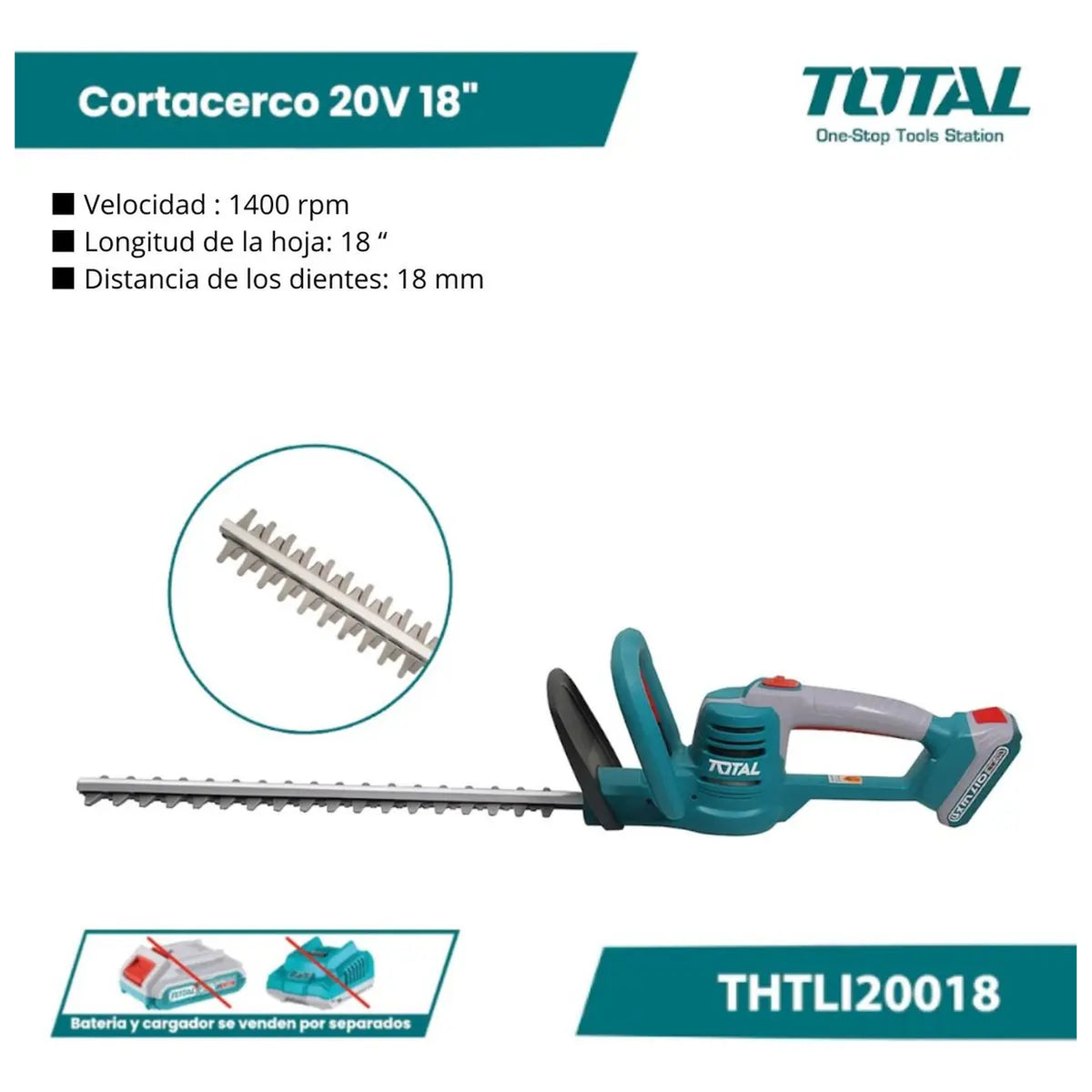 Cortacerco 20V 18" INDUSTRIAL TOTAL THTLI20018