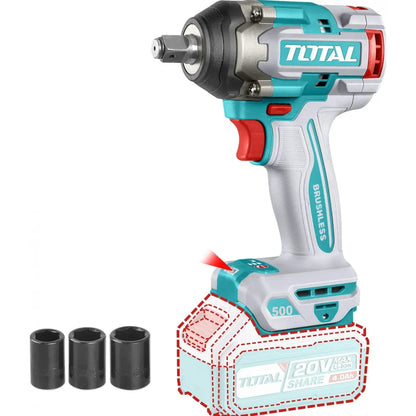 Llave de Impacto 20V BL 500Nm INDUSTRIAL TOTAL TIWLI20501