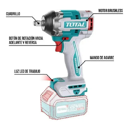 Llave de Impacto 20V BL 500Nm INDUSTRIAL TOTAL TIWLI20501