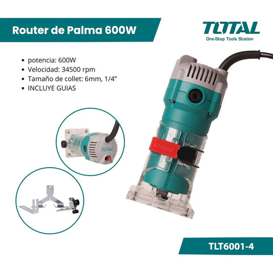 Router de Palma 600W INDUSTRIAL TOTAL TLT6001-4