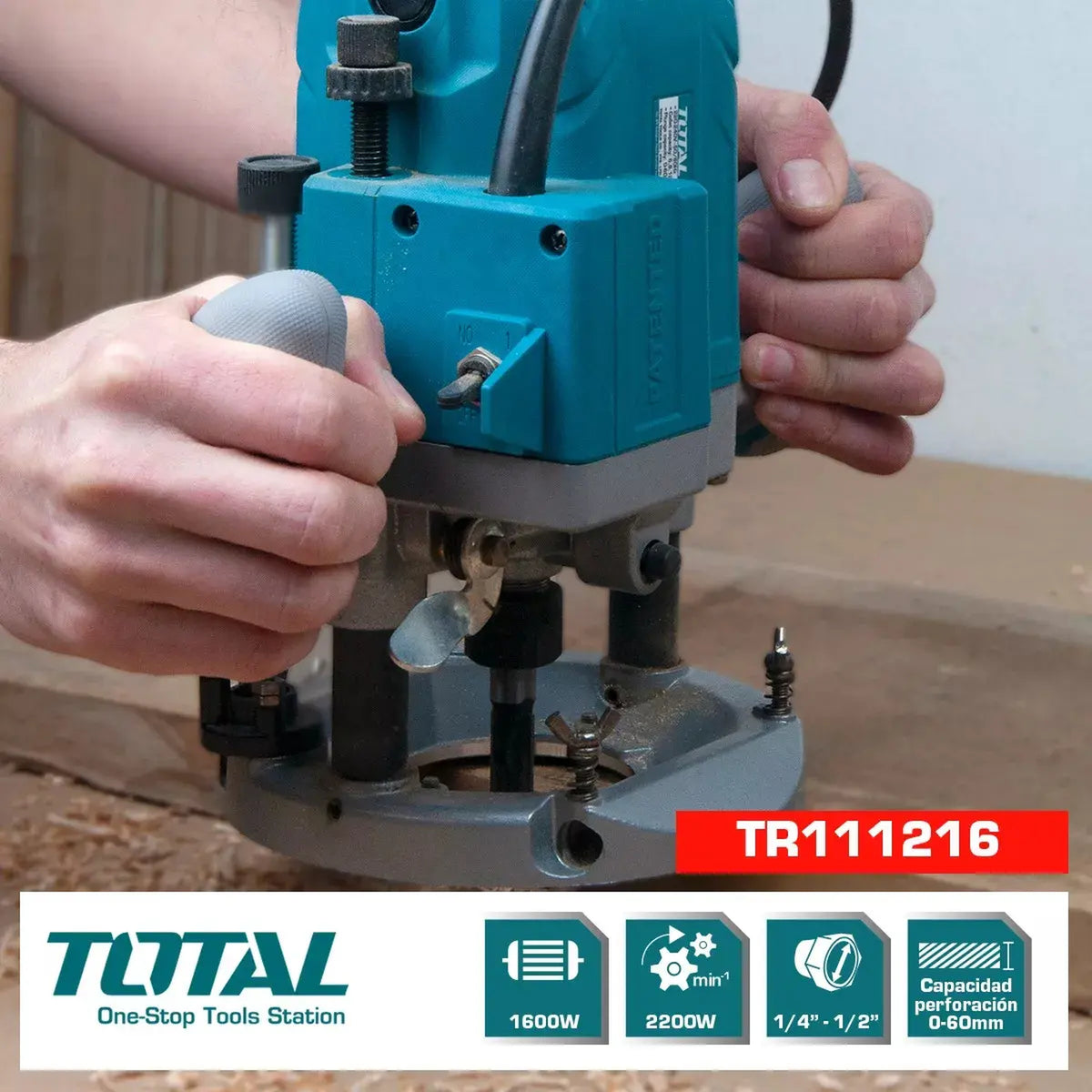 Router 1600W INDUSTRIAL TOTAL TR111216-4