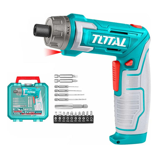 Atornillador 8V + 17 Accesorios INDUSTRIAL TOTAL TSDLI08025
