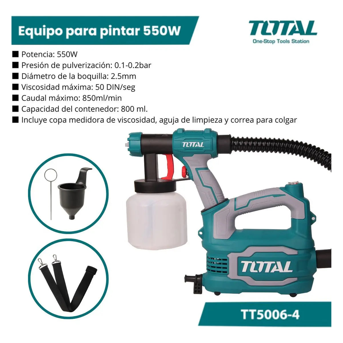 Equipo para pintar 550 w. INDUSTRIAL TOTAL TT5006-4