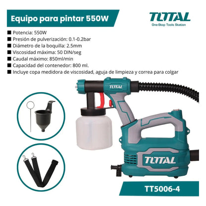 Equipo para pintar 550 w. INDUSTRIAL TOTAL TT5006-4