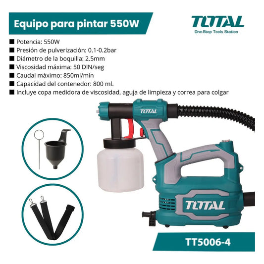 Equipo para pintar 550 w. INDUSTRIAL TOTAL TT5006-4