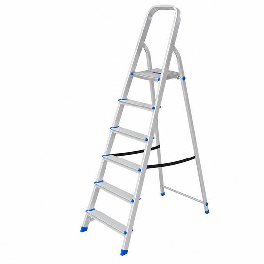 ESCALERA DE ACERO Y ALUMINIO 6 ESCALONES WLD3H06